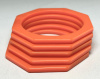 BS58 stack of 5 orange octagon shaped bakelite spacer bangles